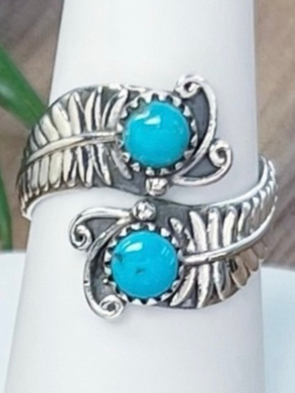 Sterling Silver 925 Turquoise Wrap Ring Size 7 Southwest Navajo Style New
